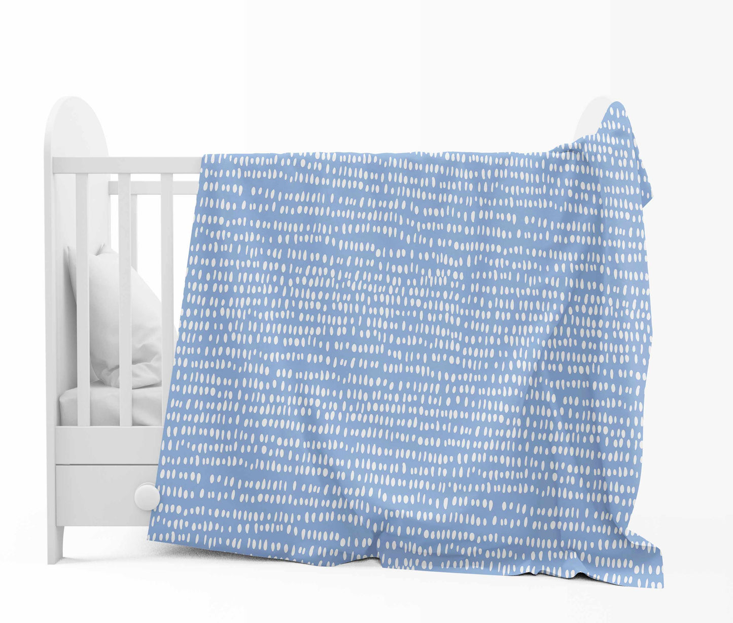 Blue and White 120 GSM Microfiber Abstarct Pattern Baby Single Bed AC Blanket Dohar for Kids
