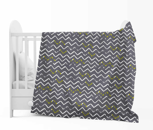 Grey Abstract Print Soft Touch for 0-3 Years Baby Single Bed AC Blanket for Kids