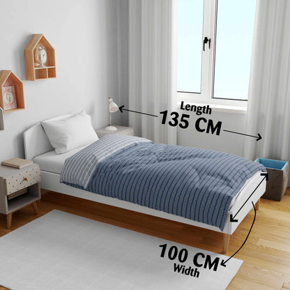 Blue 120 GSM Microfiber Abstarct Baby Single Bed AC Blanket Dohar for Kids