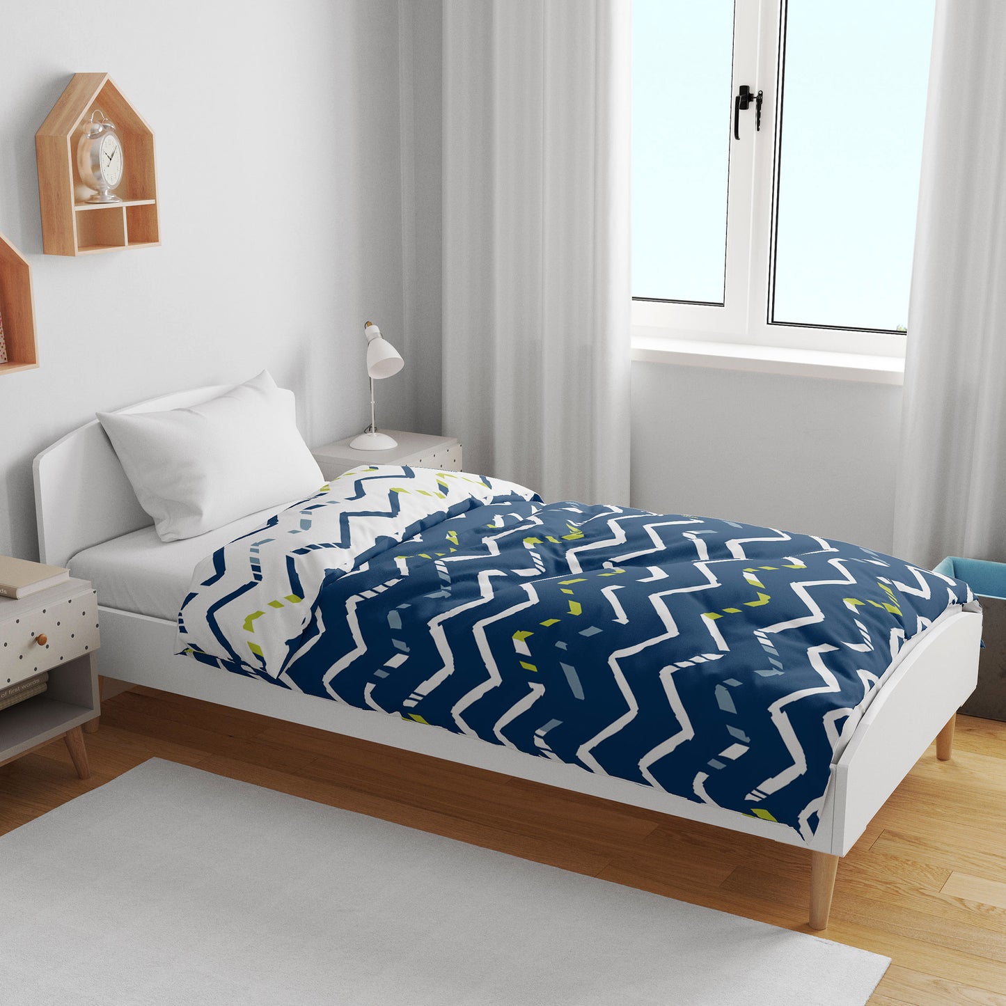 Blue Abstract Print Lotus Soft Touch for 0-3 Years Baby Single Bed AC Blanket for Kids