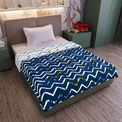 Blue Abstract Print Lotus Soft Touch for 0-3 Years Baby Single Bed AC Blanket for Kids