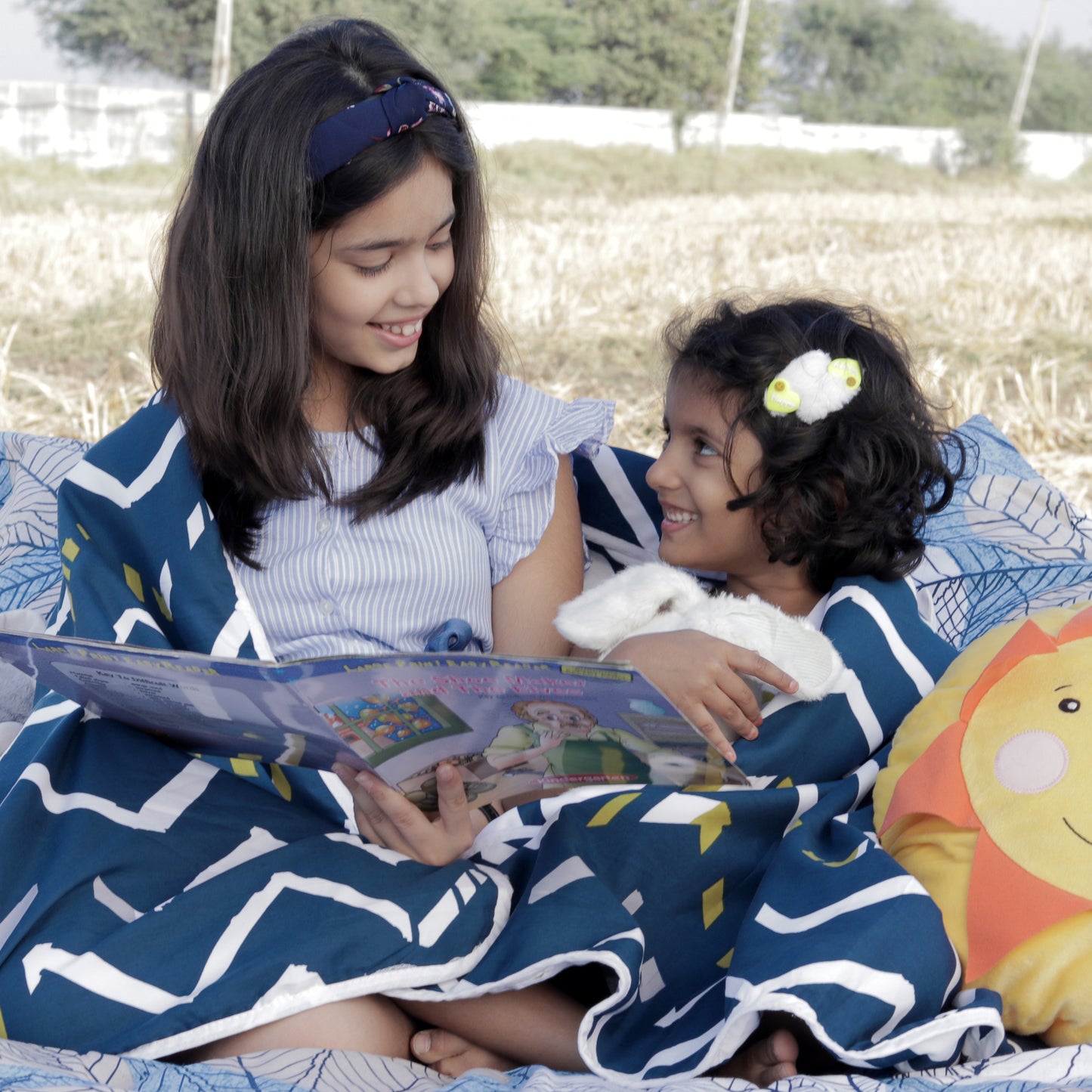 Blue Abstract Print Lotus Soft Touch for 0-3 Years Baby Single Bed AC Blanket for Kids