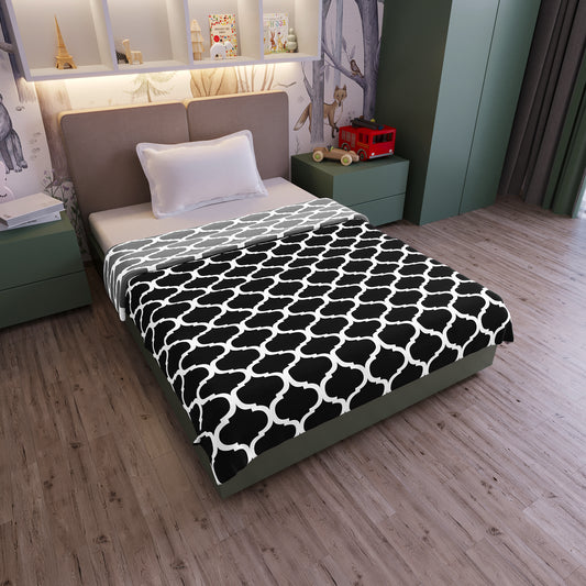 Black Abstract Print Super Soft Brushed for 0-3 Years Baby Single Bed AC Blanket for Kids