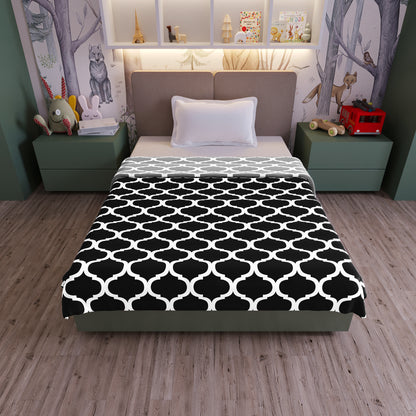 Black Abstract Print Super Soft Brushed for 0-3 Years Baby Single Bed AC Blanket for Kids