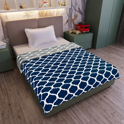Blue Abstract Print Super Soft Brushed for 0-3 Years Baby Single Bed AC Blanket for Kids