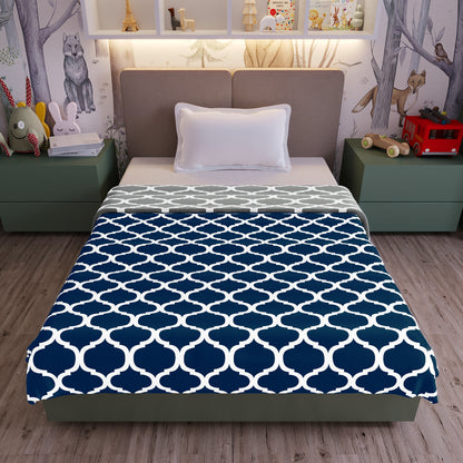 Blue Abstract Print Super Soft Brushed for 0-3 Years Baby Single Bed AC Blanket for Kids