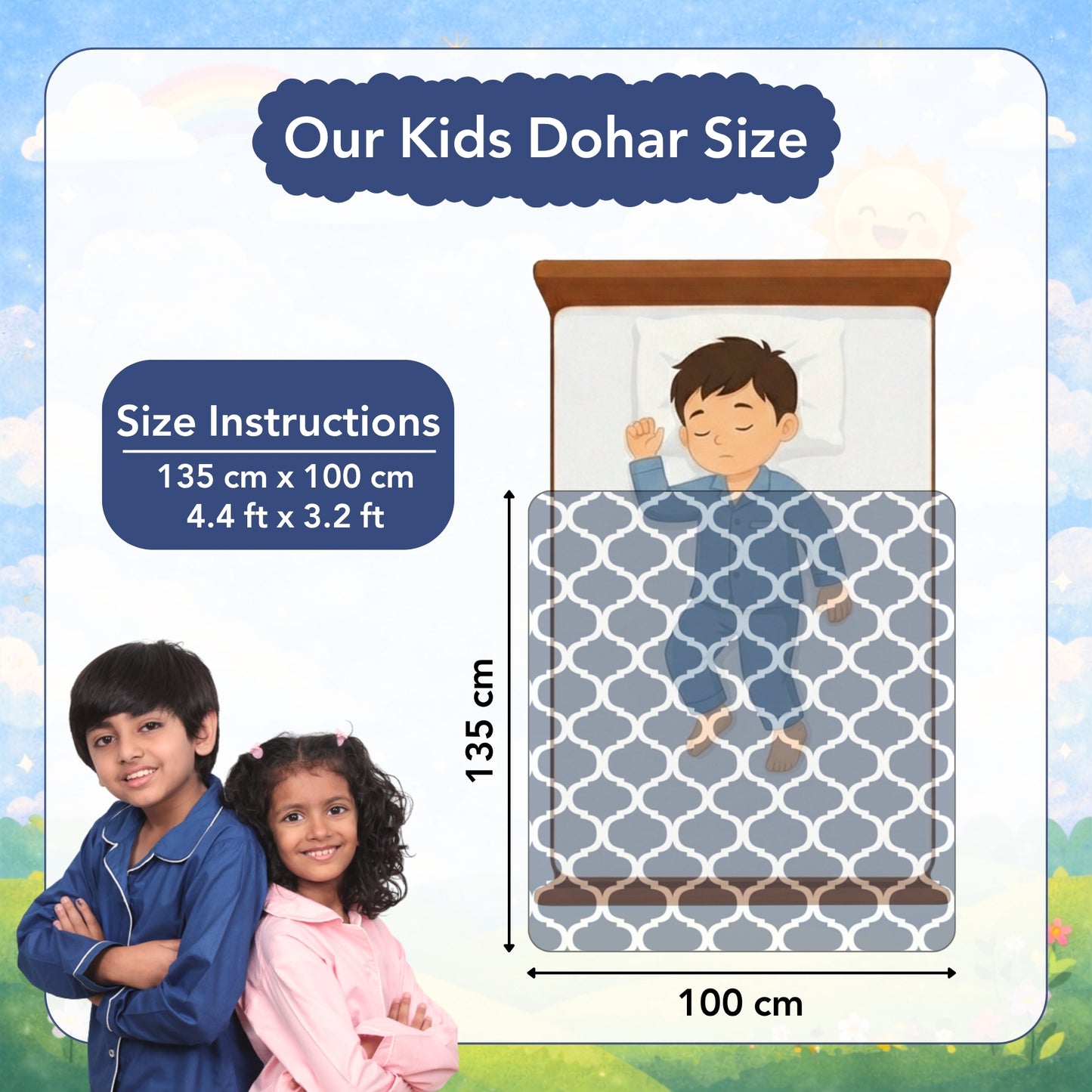 Blue Abstract Print Super Soft Brushed for 0-3 Years Baby Single Bed AC Blanket for Kids
