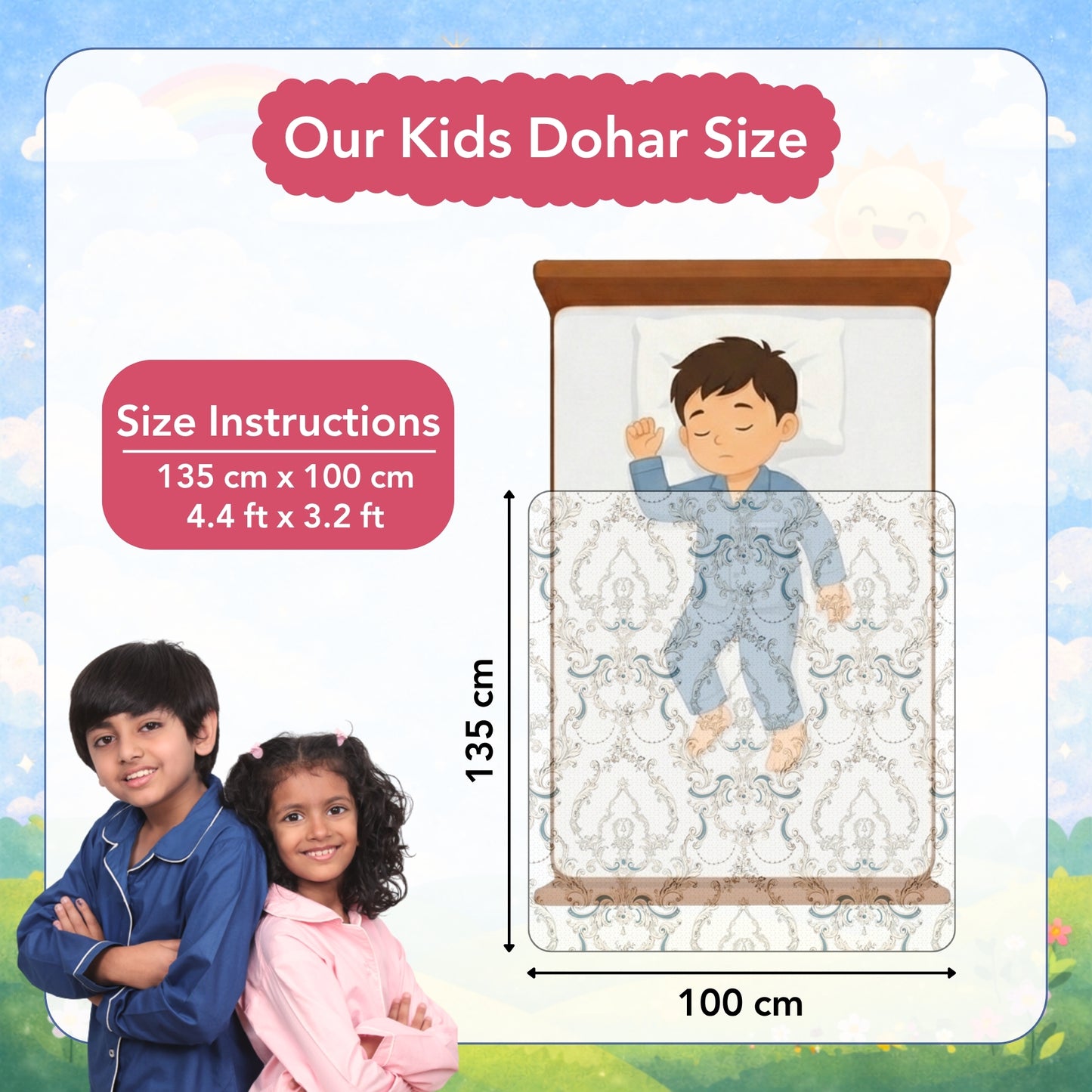 Kalamkari Beige for 0-3 Years Soft Baby Single Bed AC Blanket for Kids