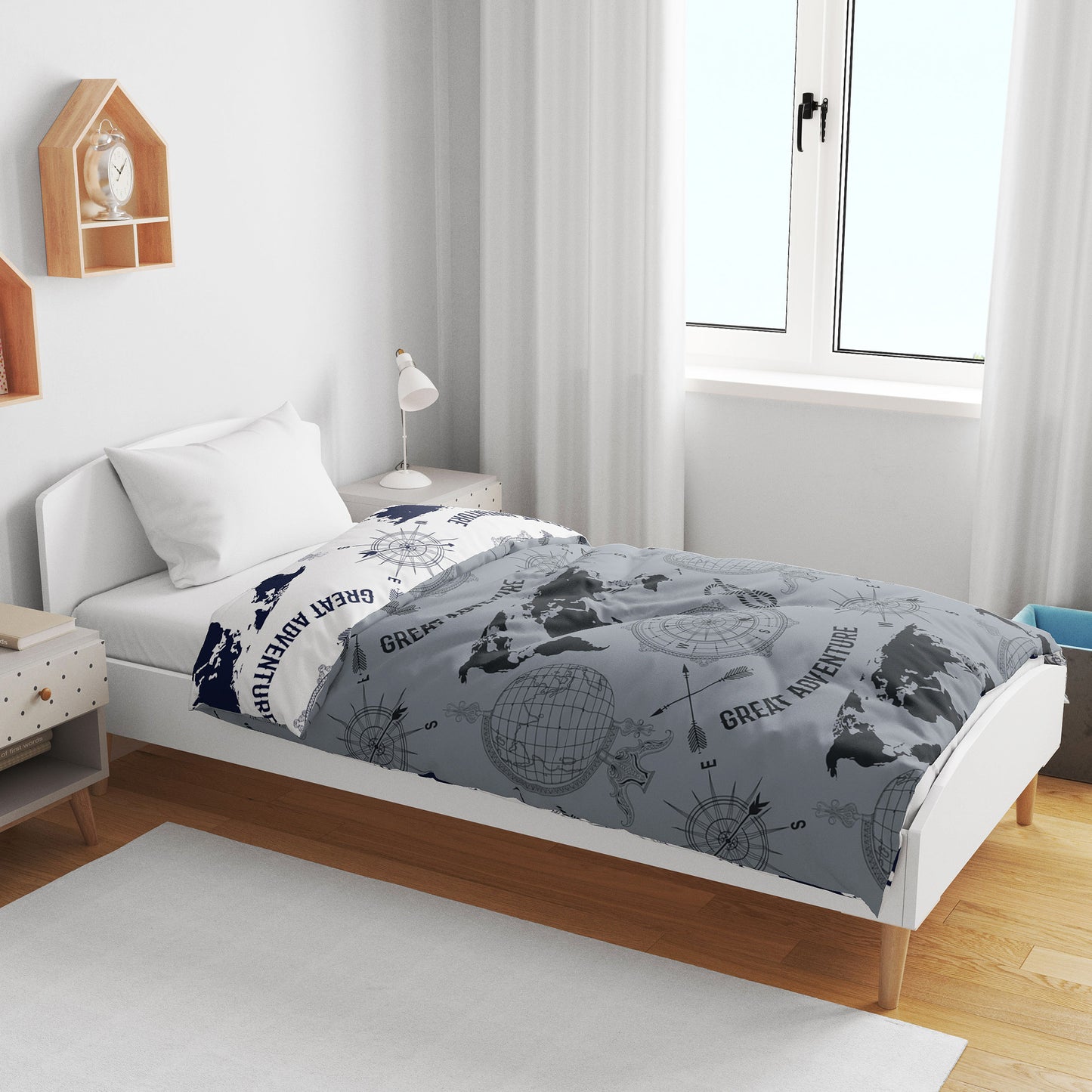 Grey Abstract Print Eco Friendly for 0-3 Years Baby Single Bed AC Blanket for Kids