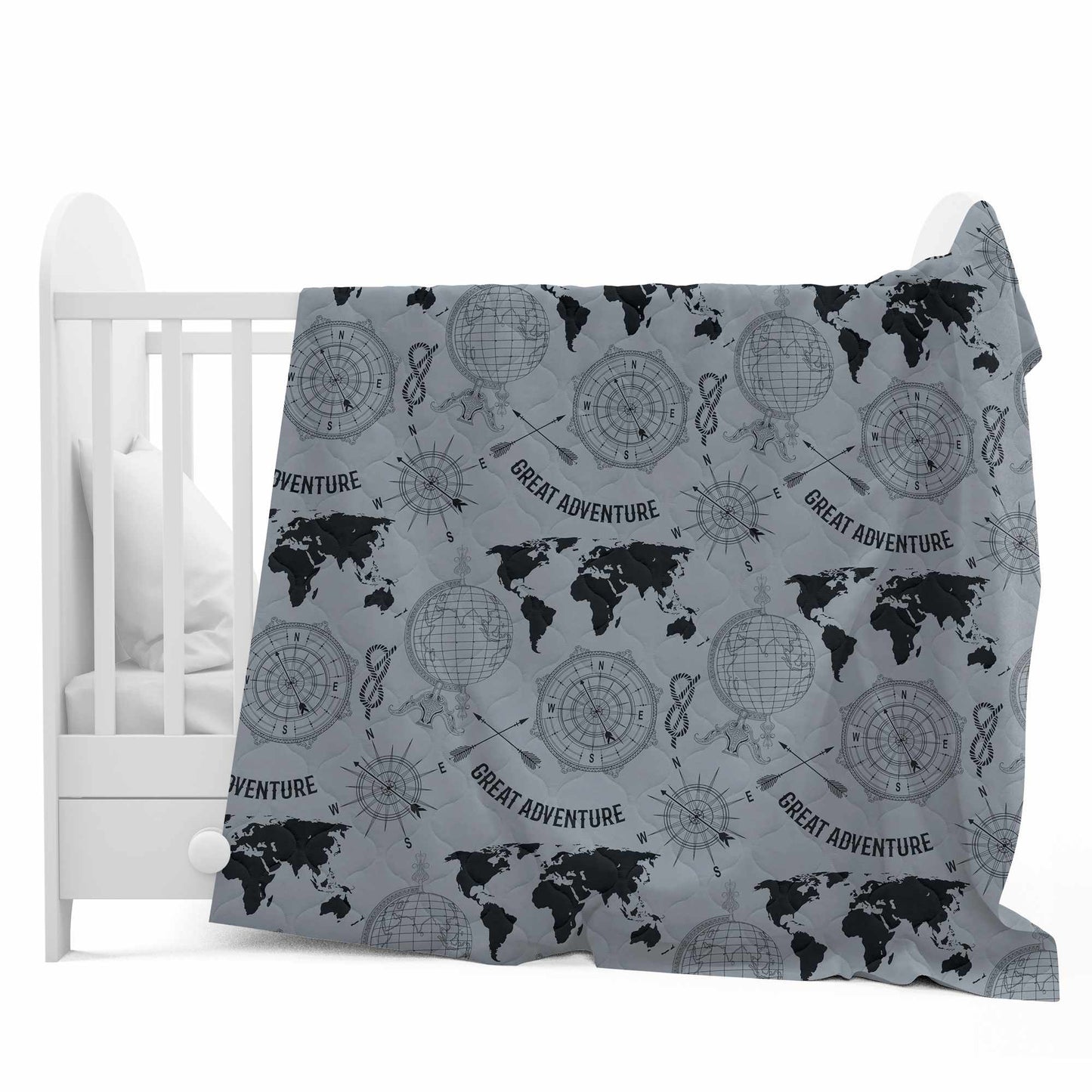 Grey Abstract Print Eco Friendly for 0-3 Years Baby Single Bed AC Blanket for Kids