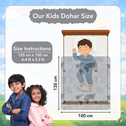 Grey Abstract Print Eco Friendly for 0-3 Years Baby Single Bed AC Blanket for Kids