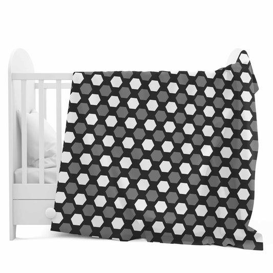 Black Geometric Soft Silk Touch for 0-3 Years Baby Single Bed AC Blanket for Kids