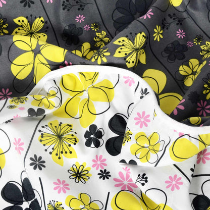 Yellow and White 120 GSM Microfiber Floral Flower Pattern Baby Single Bed AC Blanket Dohar for Kids
