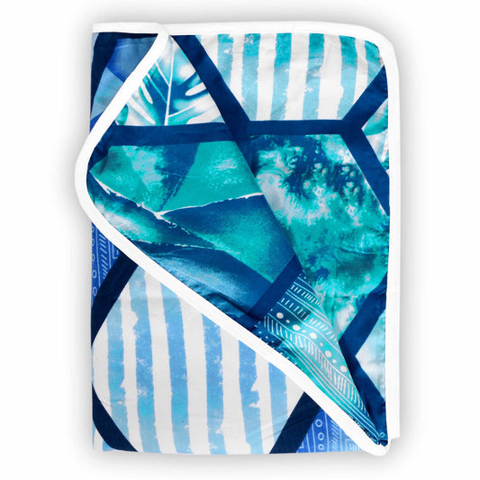 Blue Abstract Print Cozy and Comfortable for 0-3 Years Baby Single Bed AC Blanket for Kids