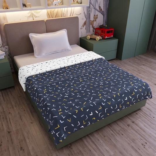 Abstract Print Blue Elegant Look and Feel for 0-3 Years Baby Single Bed AC Blanket for Kids