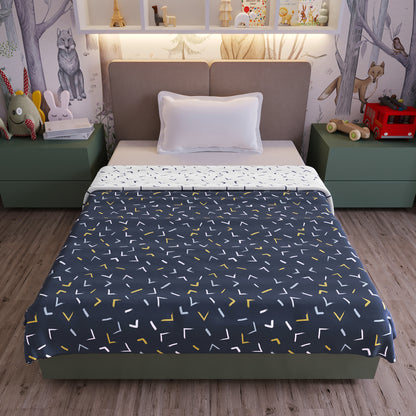 Abstract Print Blue Elegant Look and Feel for 0-3 Years Baby Single Bed AC Blanket for Kids