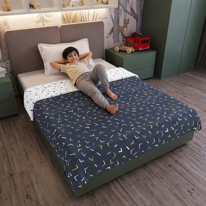 Abstract Print Blue Elegant Look and Feel for 0-3 Years Baby Single Bed AC Blanket for Kids