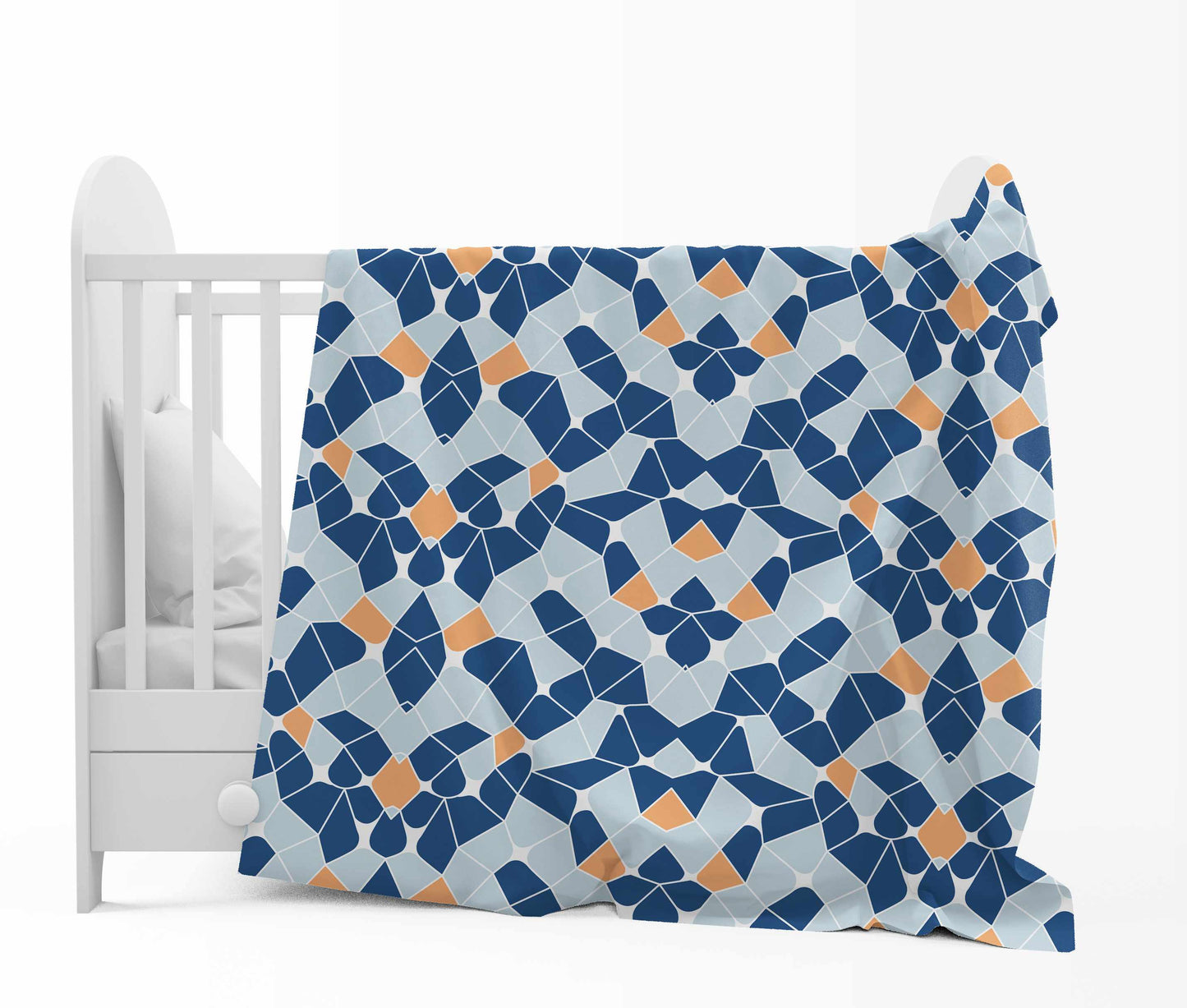 Blue and Orange 120 GSM Microfiber Abstarct Baby Single Bed AC Blanket Dohar for Kids