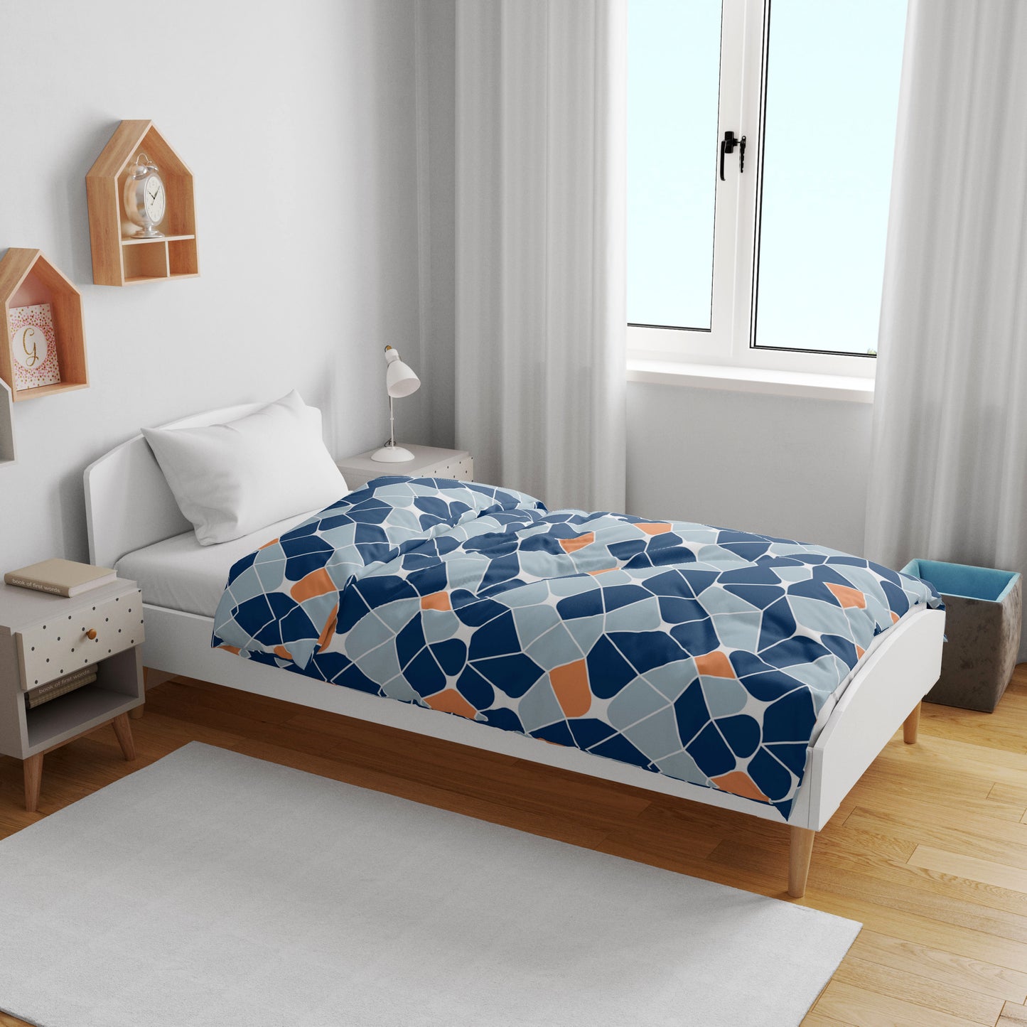 Abstract Print Grey Super Comfortable for 0-3 Years Baby Single Bed AC Blanket for Kids