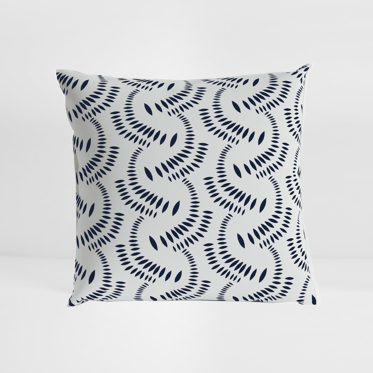 Navy Blue & White Floral Set of 5 Microfiber Cushion Covers 16x16 Inches