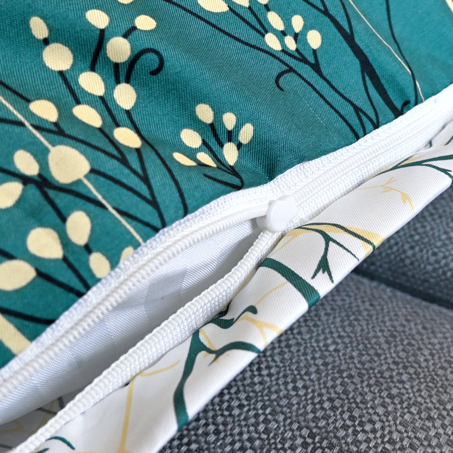 Beetle Grey Floral Printed Set of 5 Microfiber Cushion Covers 16x16 Inches