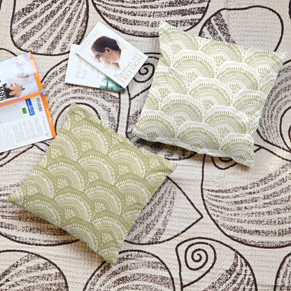 Soft Microfiber Cushion Covers – Easy Care Pillow Cover Set of 5 - Soybean & White