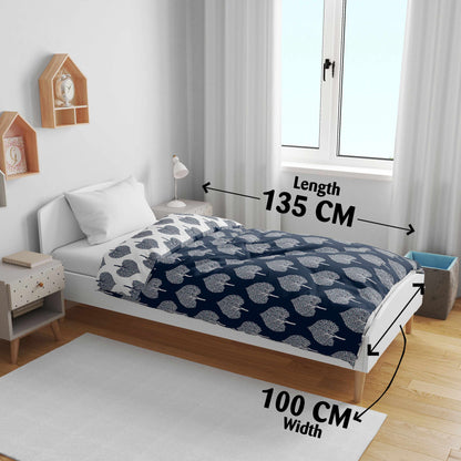 Blue Leaf 120 GSM Microfiber Baby Single Bed AC Blanket Dohar for Kids