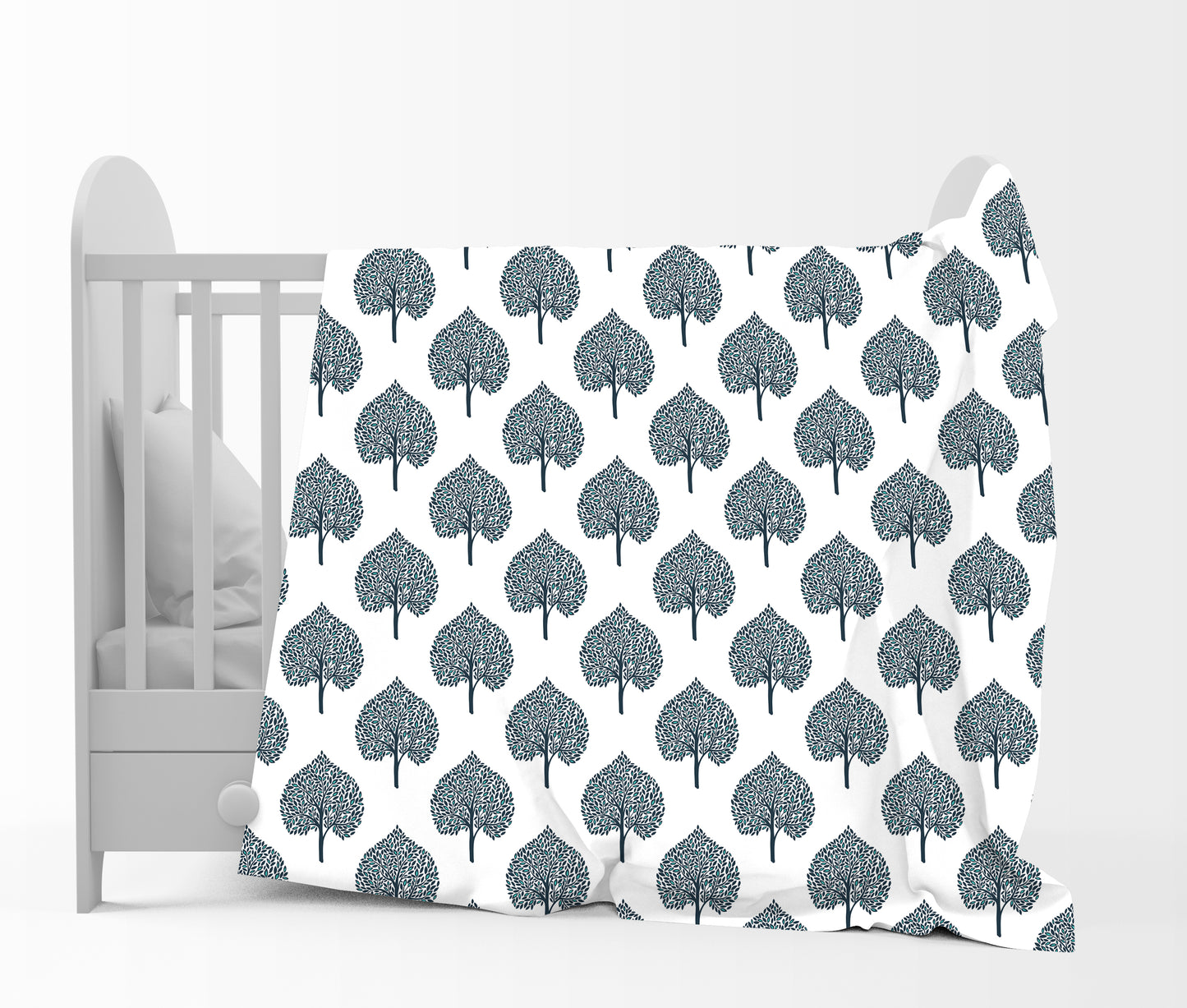 Blue Floral Lightweight for 0-3 Years Baby Single Bed AC Blanket for Kids