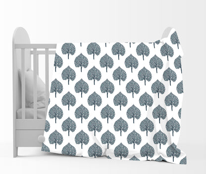 Blue Floral Lightweight for 0-3 Years Baby Single Bed AC Blanket for Kids