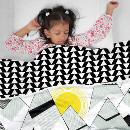 Geometric Black Ultra Soft for 0-3 Years Baby Single Bed AC Blanket for Kids