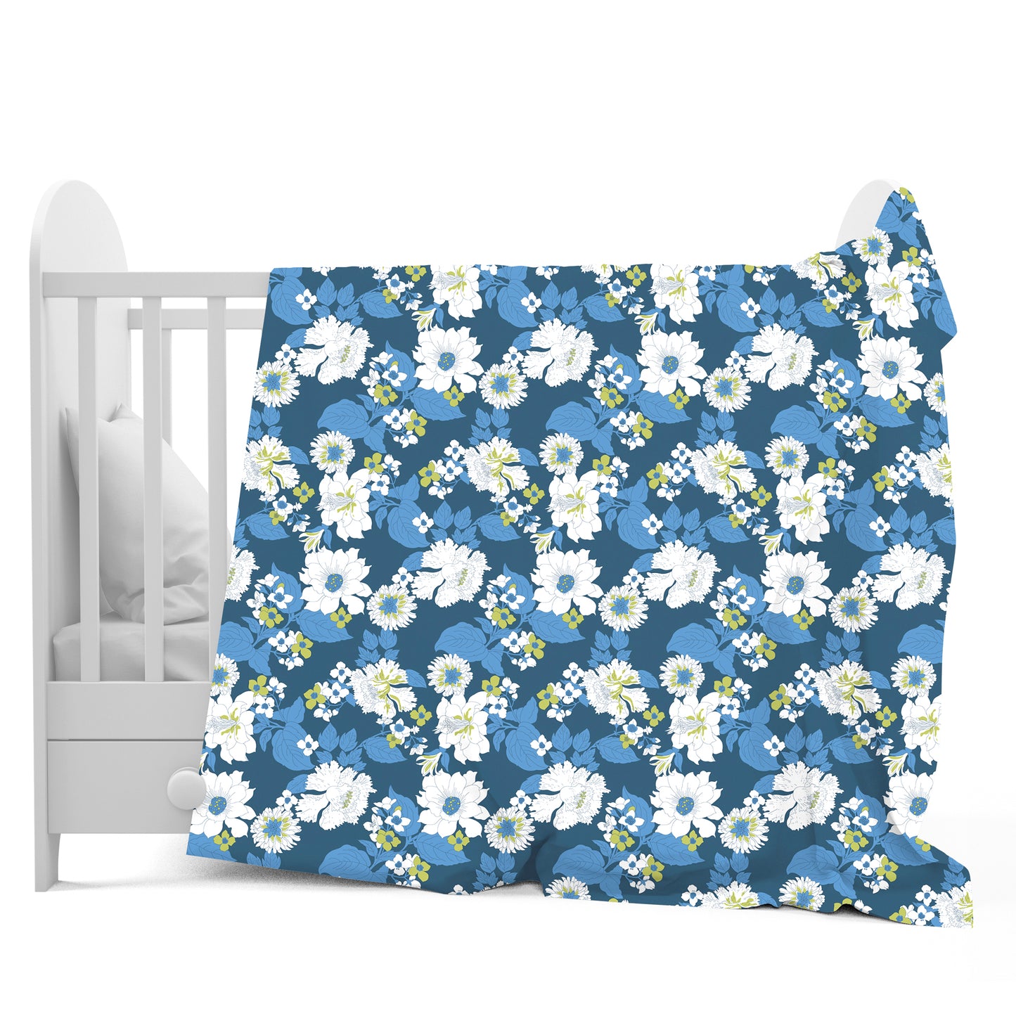 Floral Blue Super Soft Flannel for 0-3 Years Baby Single Bed AC Blanket for Kids