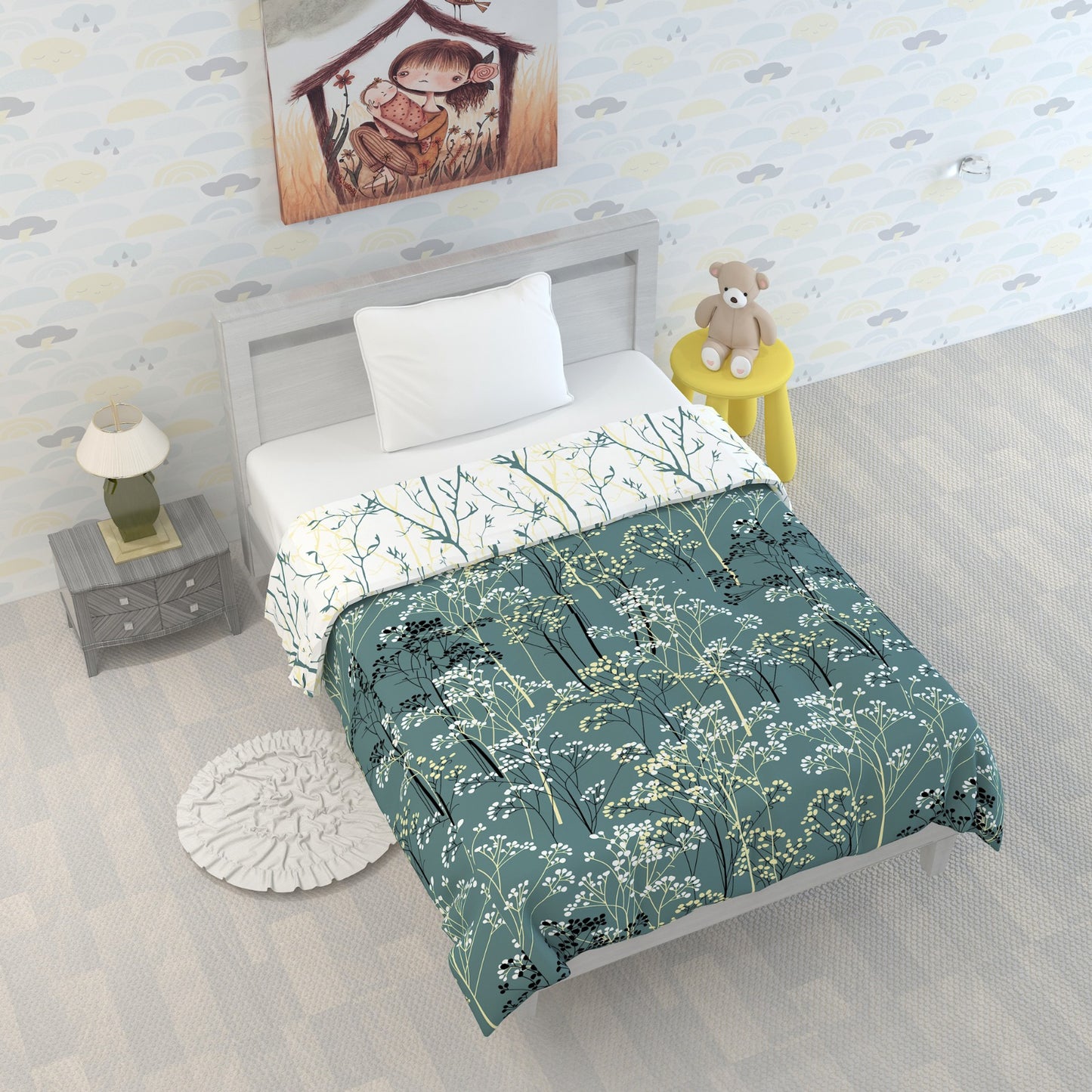 Autumn Floral AC Quilt Comforter for Kids