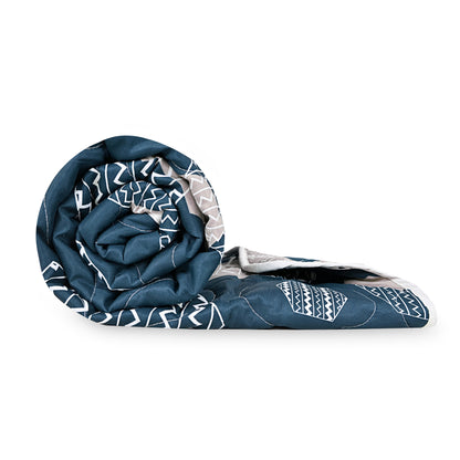 120 GSM Midnight Grey Geometric Microfiber Single Kids Bed Comforter