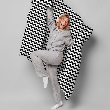 Black and White Chevron AC Quilt Comforter for Single Bed