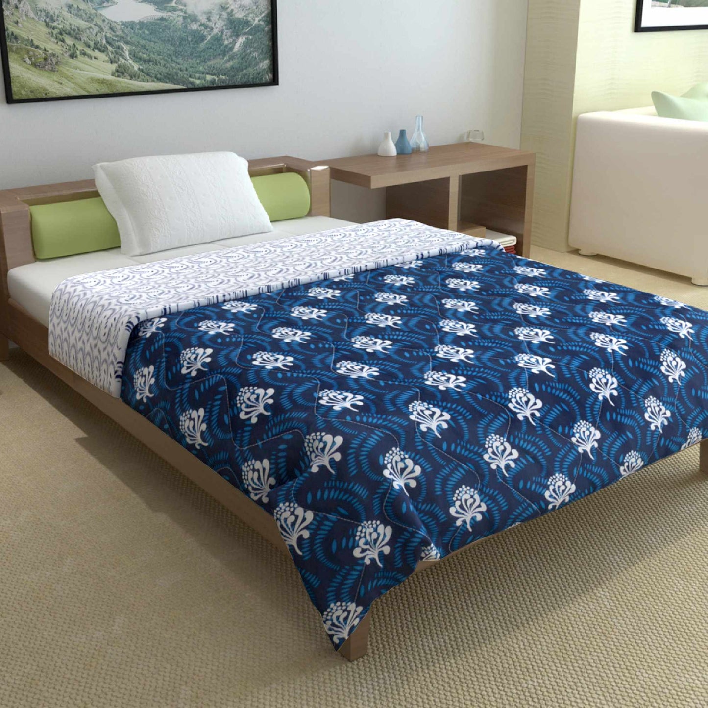 Iris Floral AC Quilt Comforter for Single Bed