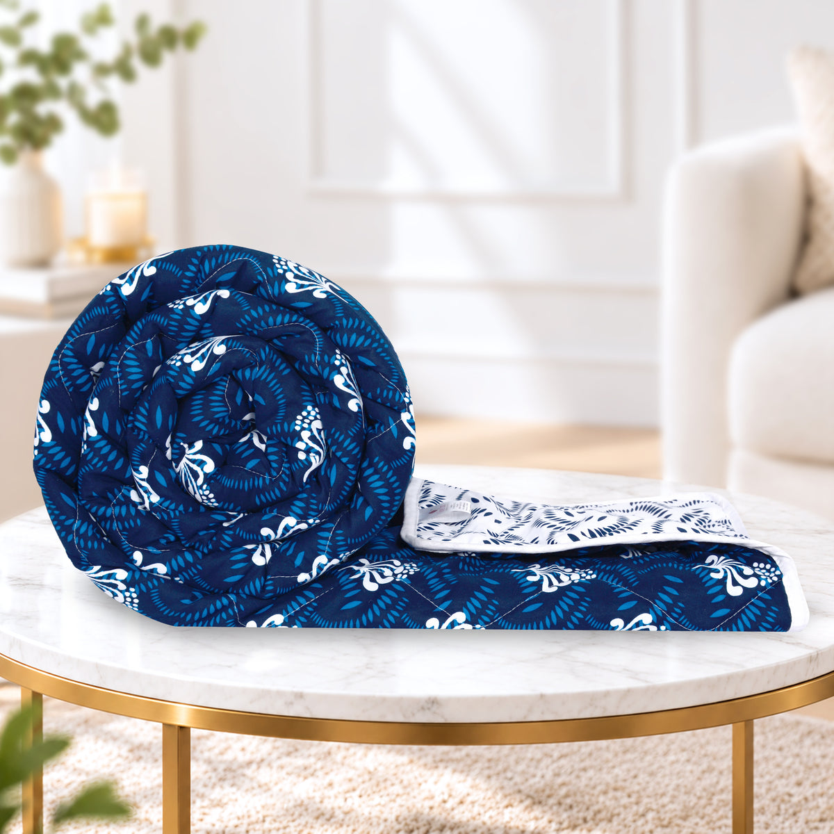 Iris Floral AC Quilt Comforter for Single Bed