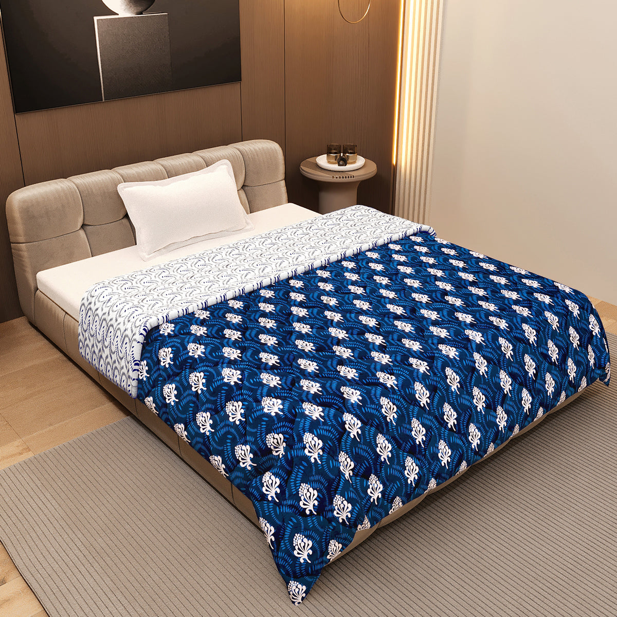 Iris Floral AC Quilt Comforter for Single Bed