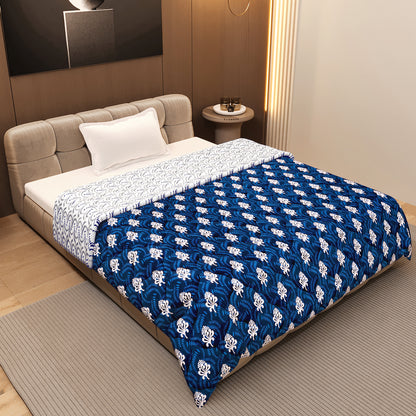 Iris Floral AC Quilt Comforter for Single Bed