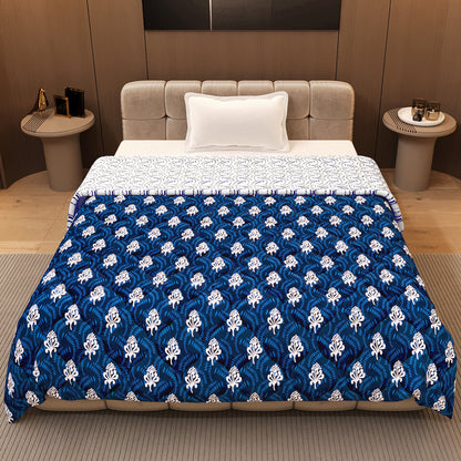 Iris Floral AC Quilt Comforter for Single Bed