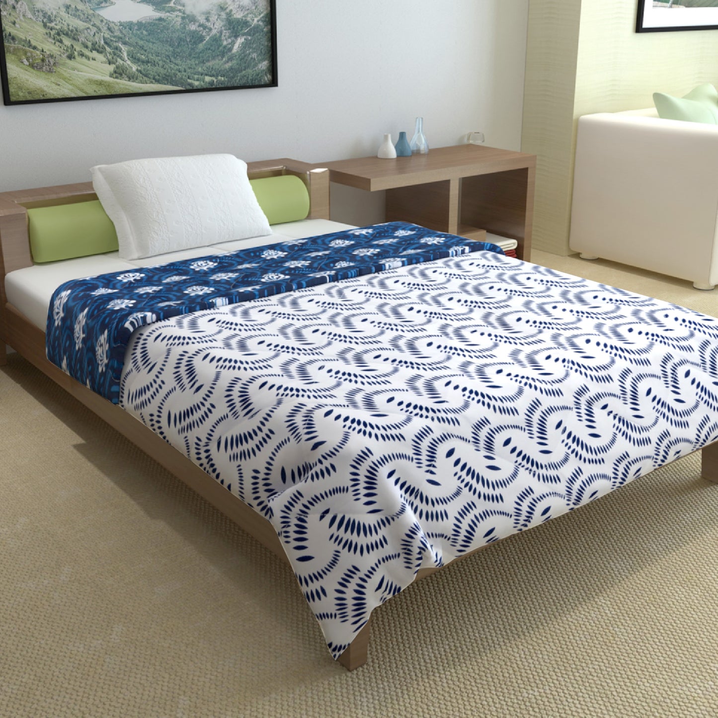 Iris Floral AC Quilt Comforter for Single Bed