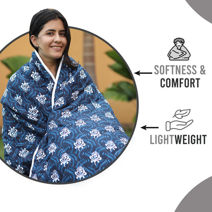 Iris Floral Reversible Double Bed Quilt Comforter