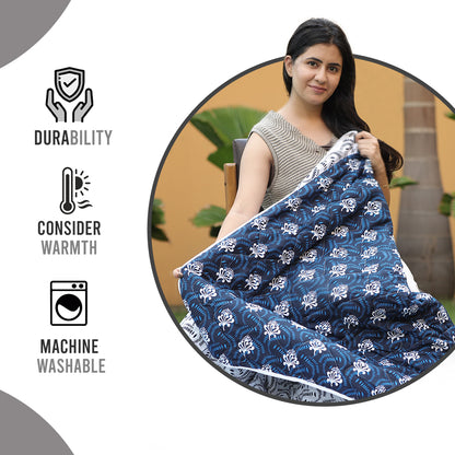 Iris Floral Reversible Double Bed Quilt Comforter