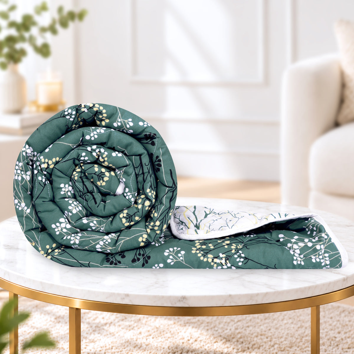 Autumn Floral AC Quilt Comforter for Single Bed