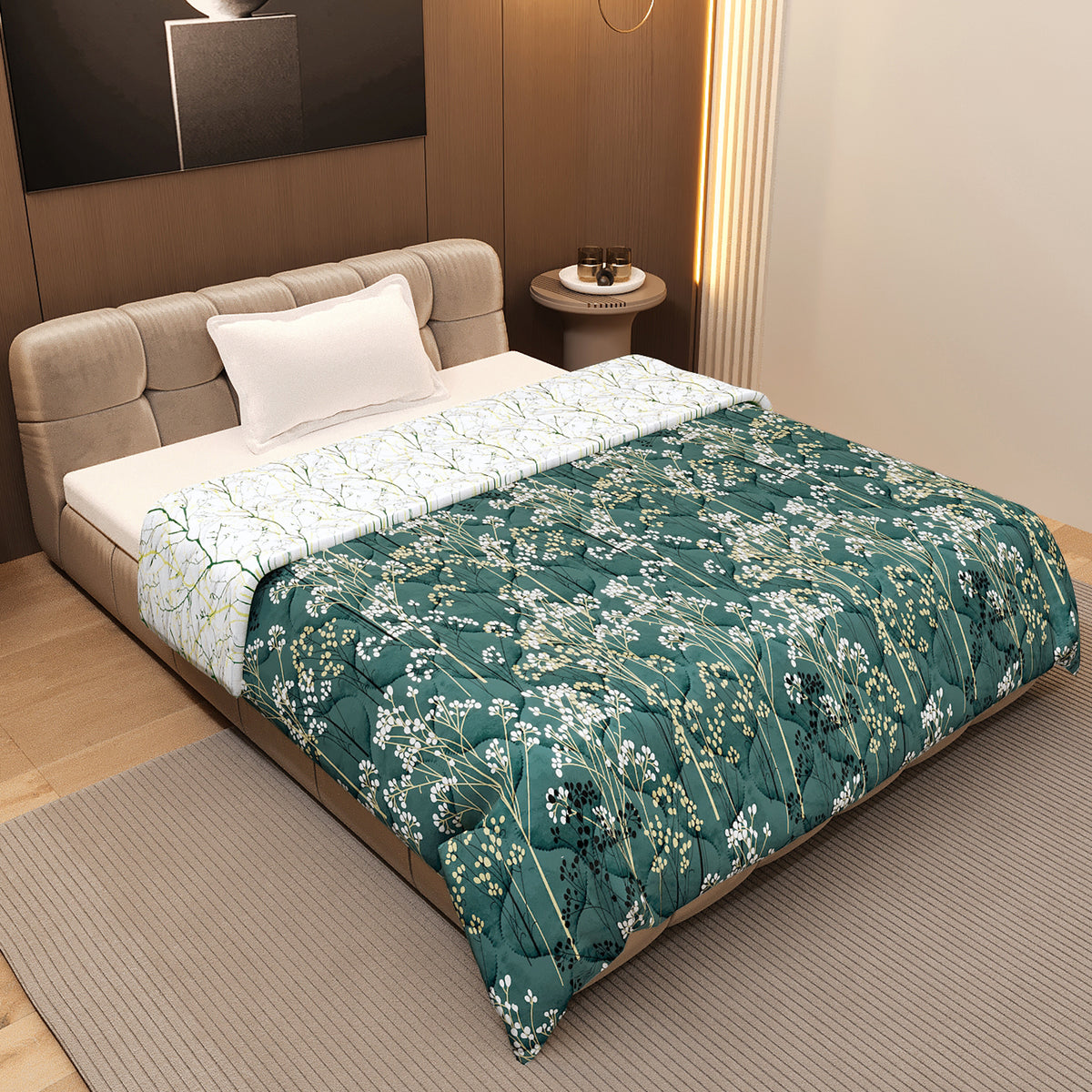 Autumn Floral AC Quilt Comforter for Single Bed