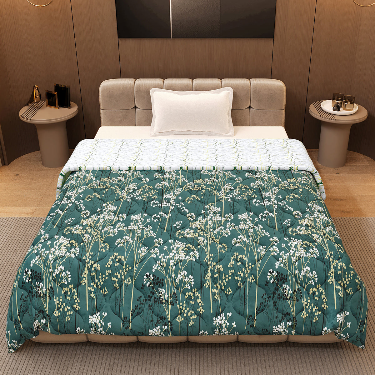 Autumn Floral AC Quilt Comforter for Single Bed