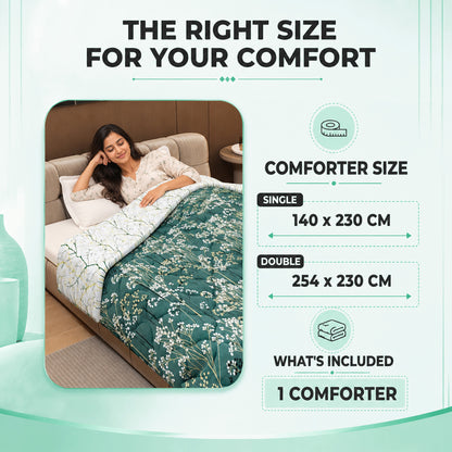 Autumn Floral AC Quilt Comforter for Single Bed