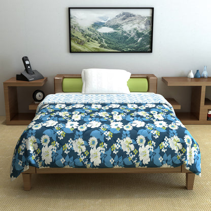 Aesthetic Floral AC Quilt Comforter for Single Bed