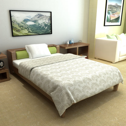 Green Moss Doodle AC Quilt Comforter for Single Bed