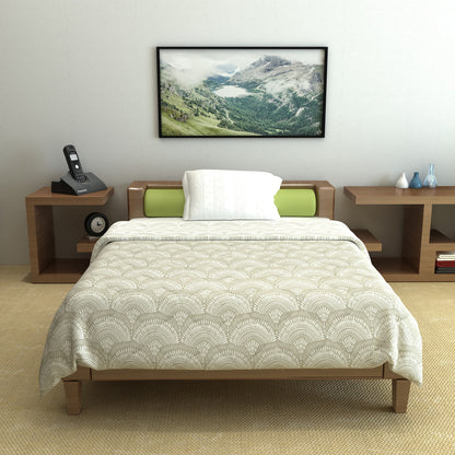 Green Moss Doodle AC Quilt Comforter for Single Bed