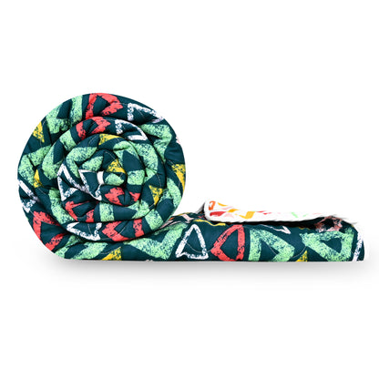 Midnight Multicolor Geometric Double Bed Comforter – 150 GSM Microfiber